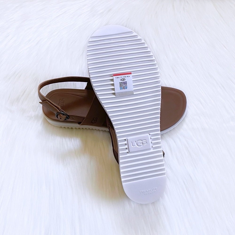 UGG Zayda Almond Leather Sandals - Picture 6 of 6